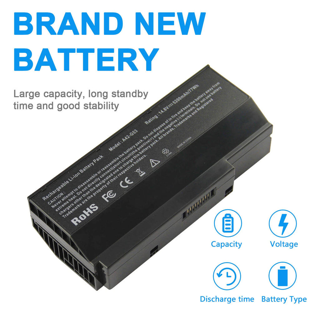 Battery for ASUS A42-G53 A42-G73 G73-52 G53 G53S G73 G73J G73JH G73JW 14.8V