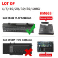 LOT KM668 Battery For Dell Latitude E5410 E5510 E5500 E5400N MT332 PW649 5200mAh