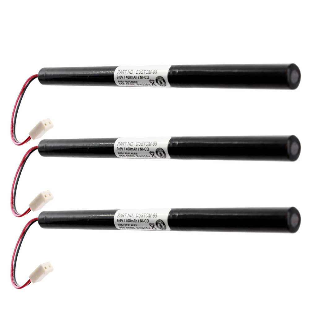 3pc 9.6V 400mAh Emergency Lighting Exit Sign Battery For Emergi-Lite LEDPXN-1R