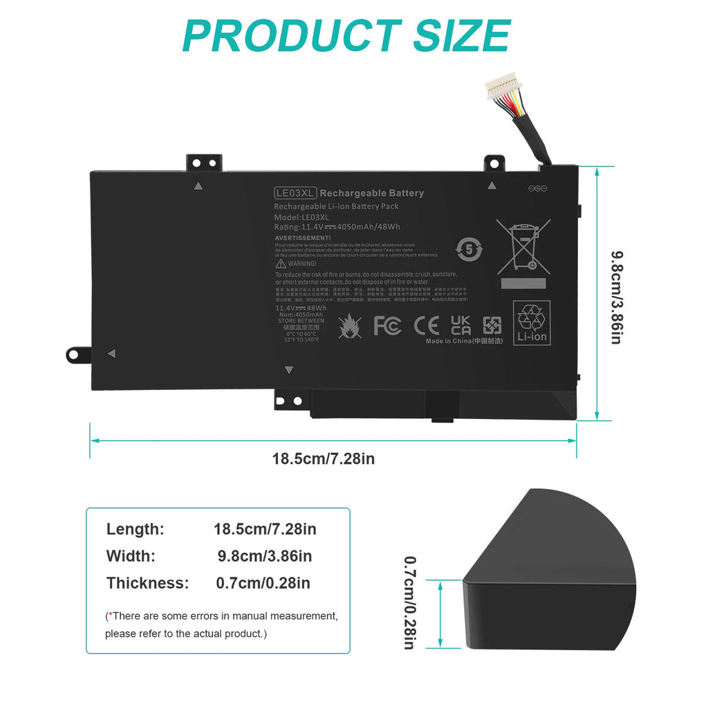 LE03XL Battery for HP Envy X360 M6-W015DX 796356-005 796220-541 3Cells 48Wh