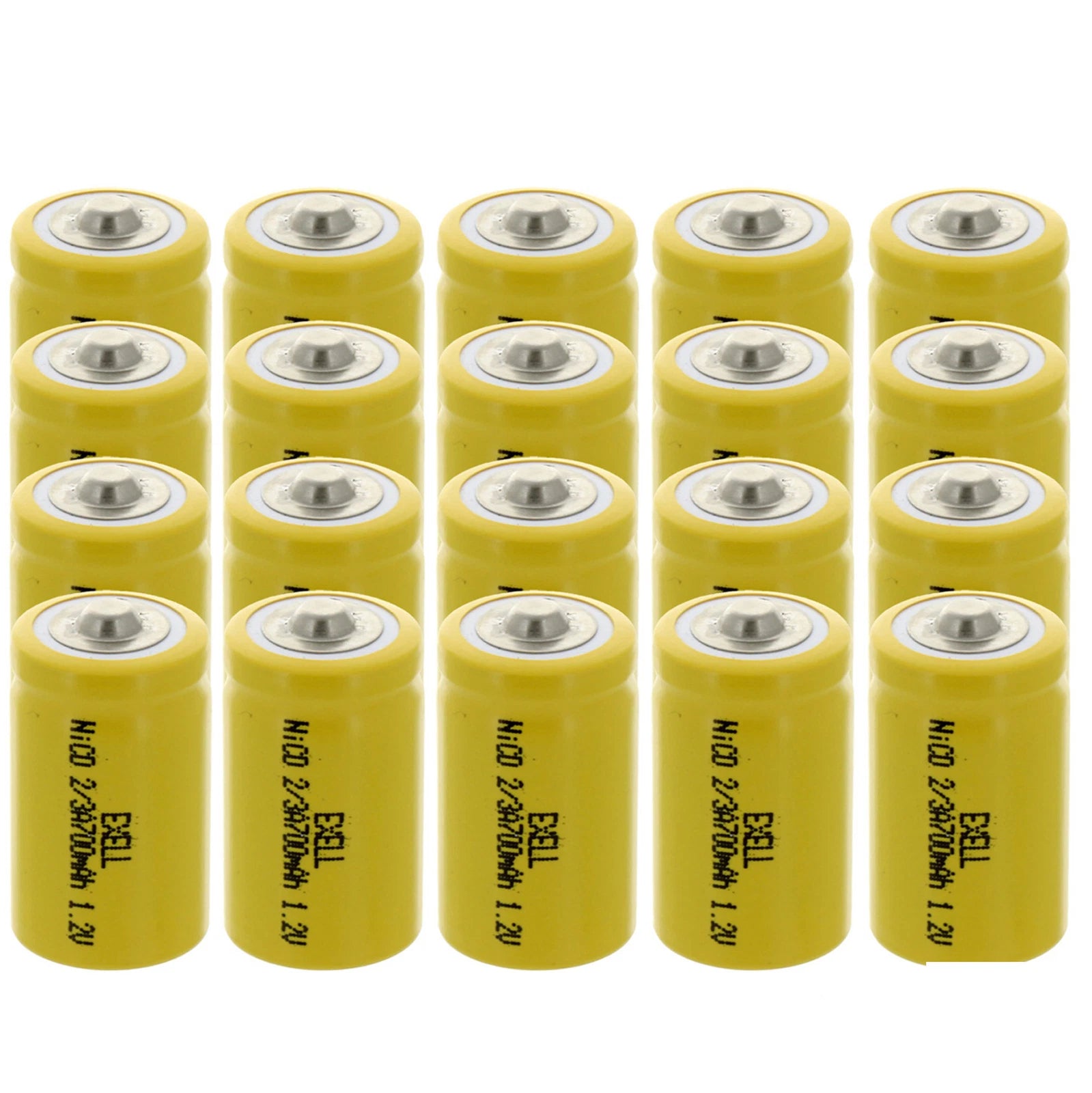 20x 2/3A Size 1.2V 700mAh NiCD Button Top Battery for Carbon Monoxide detectors