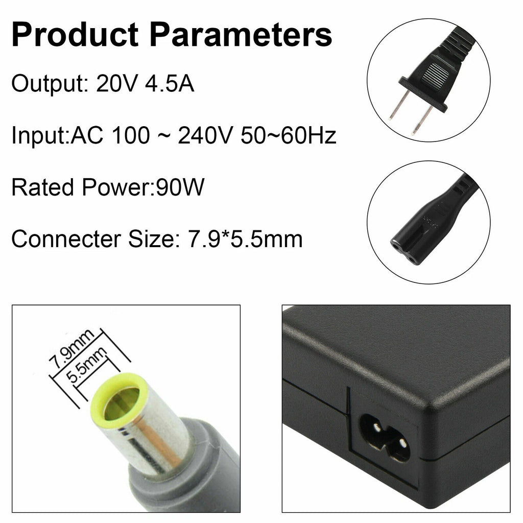 90W AC Power Charger Adapter for Lenovo Thinkpad T400 T410 T420 T510 T520 T60