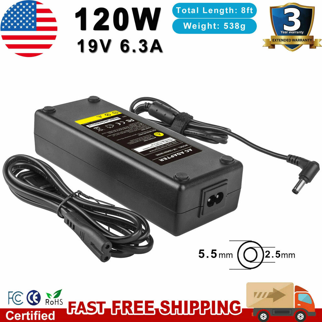 For ASUS FX53VE FX53VD FX53VW Laptop 120W Charger AC Adapter Power Supply Cord