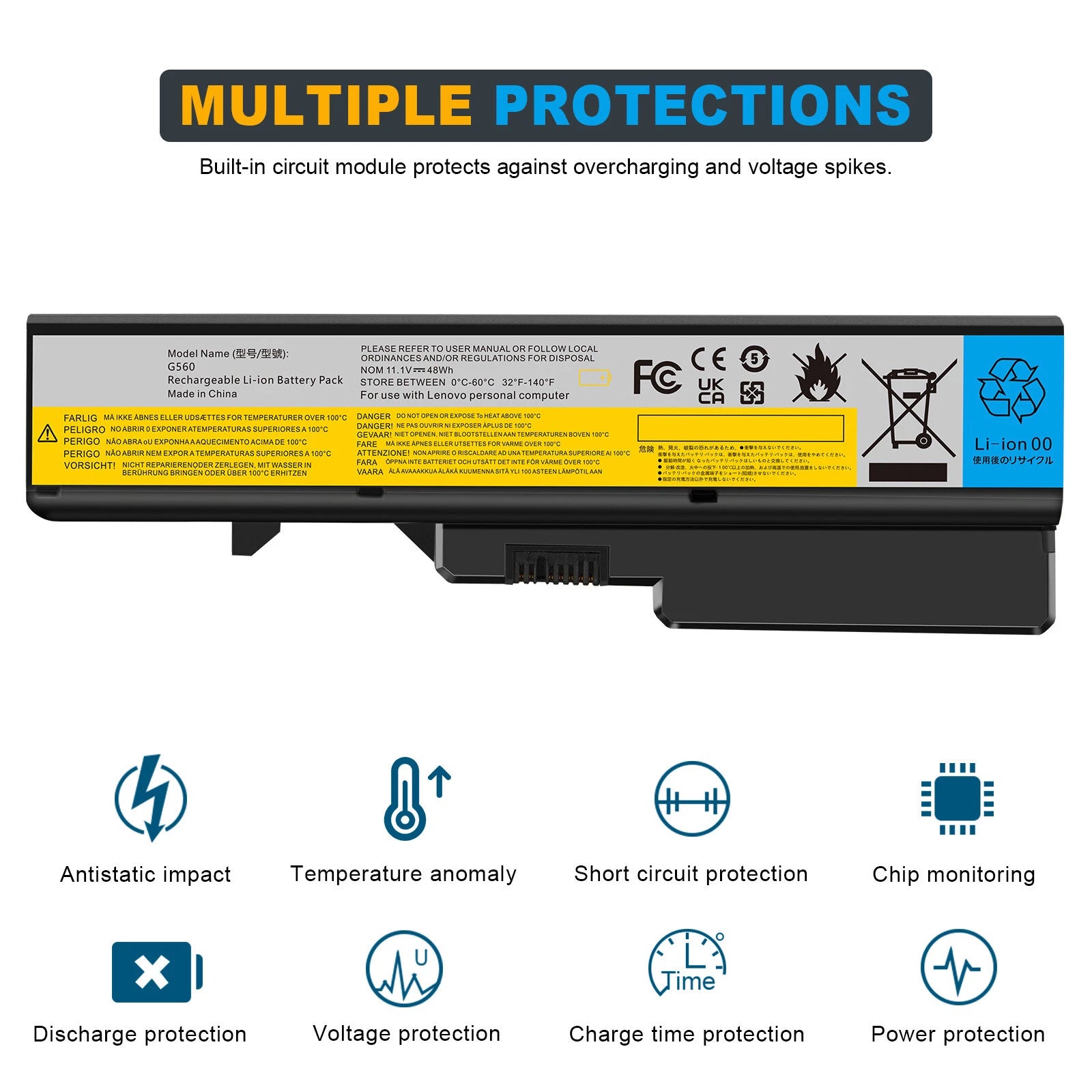Laptop Battery For Lenovo B470 B570 B575 G770 G780 G460 G470 G475 G560 G570