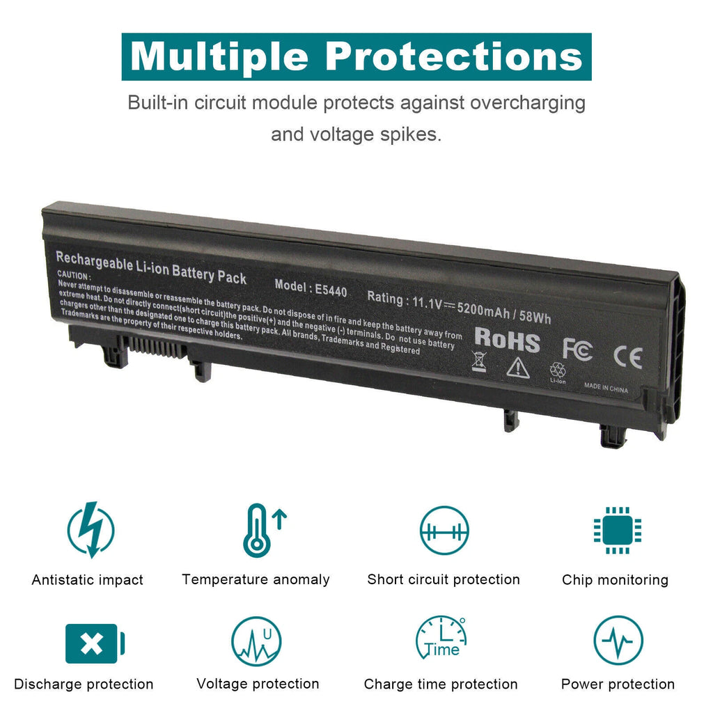 For Dell Latitude E5440 E5540 Battery Type VV0NF 451-BBIE 11.1V 58Wh 6 Cells