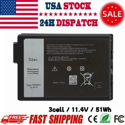 7WNW1 Battery For Dell Latitude 5420 5424 7424 Rugged Extreme DMF8C 51Wh
