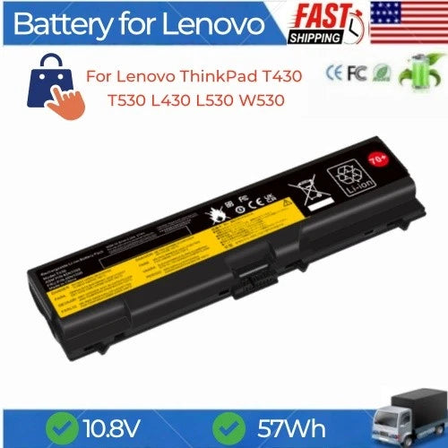 Battery for Lenovo ThinkPad T430 T430I T530 W530 L530 L430 5200mAh 70+