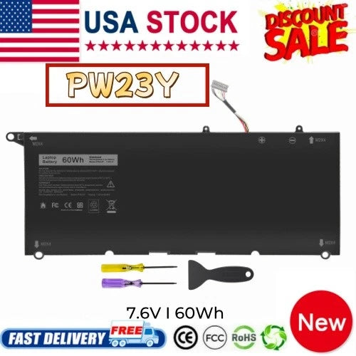 PW23Y Laptop Battery for Dell XPS 13 9360 13.3" InfinityEdge P54G002 + Tool