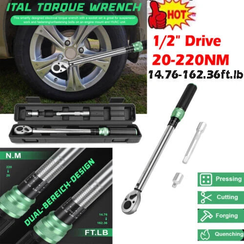 ??NEW Torque Wrench Torque Wrench 1/2" Drive 20-220N.M /14.76-162.36 ft.lb 2026