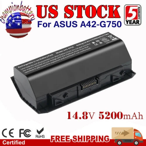 A42-G750 Battery for ASUS ROG G750JS G750 G750J G750JM G750JW G750JX PC 5200mAh