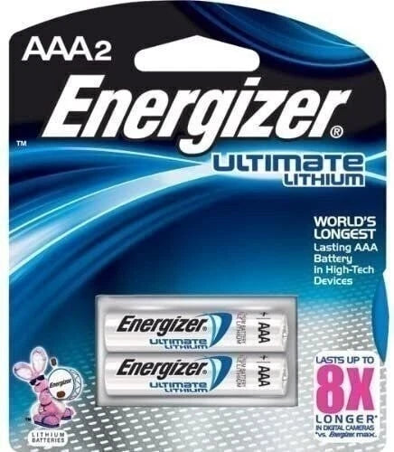 Energizer Genuine AAA e2 Lithium Battery Retail Pack - 2-Pack