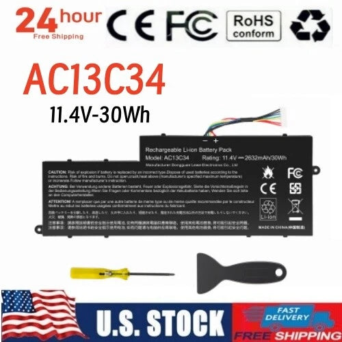 AC13C34 Battery for Acer Aspire V5-122P E3-111 3ICP5/60/80 KT.00303.005 30Wh