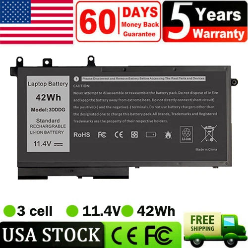 42WH 3DDDG Battery For Dell Latitude E5280 E5480 5480 5488 5490 5491 5495 93FTF
