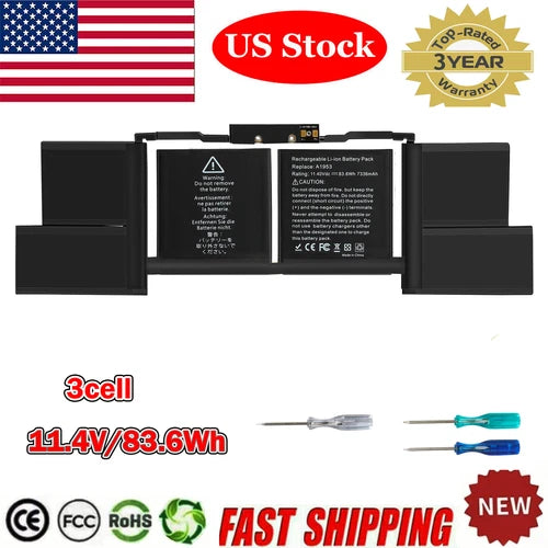 A1990 A1953 Battery for MacBook Pro 15" Touch Bar EMC 3215 3359 Mid 2018 2019