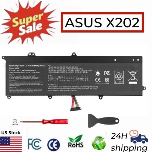 C21-X202 Battery For ASUS VivoBook X202 X202E X201E S200E Q200E Series 38Wh
