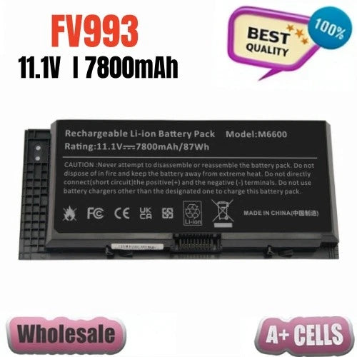 9 Cell M6600 Battery for Dell Precision M4600 M4700 M4800 M6700 M6800 Type FV993