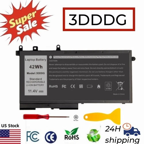 3DDDG Battery for Dell Latitude E5280 E5480 E5490 Precision 3520 3530 93FTF 42Wh