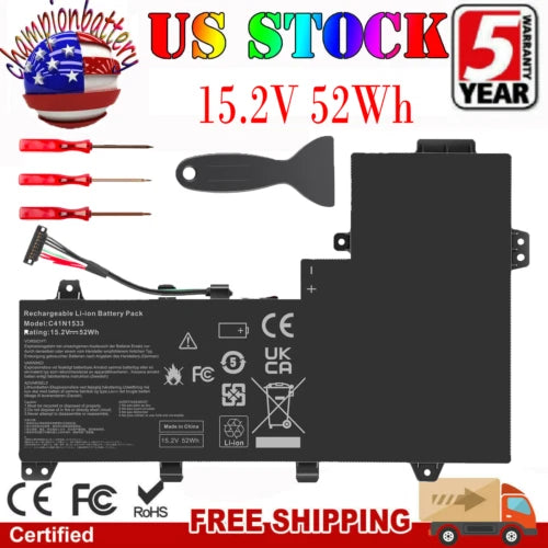 C41N1533 Laptop Battery for Asus Q524U Q534U Q524UQ Q524UQK Q534UX Q534UXK 52Wh
