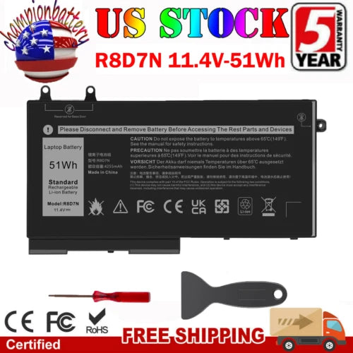 R8D7N Battery For Dell Precision 3540 M3540 3550 Inspiron 7590 7591 7791 51Wh
