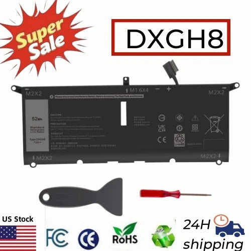 DXGH8 Battery For Dell XPS 9370 9380 Inspiron 13 7390 7391 2-in-1 P82G001 52Wh