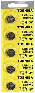 5 Toshiba CR1216 1216 Lithium Coin Cell 3V Batteries