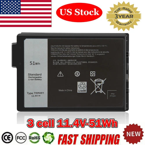 NEW For Dell Latitude 5420 5424 7424 Rugged 11.4V 51Wh Battery GK3D3 7WNW1