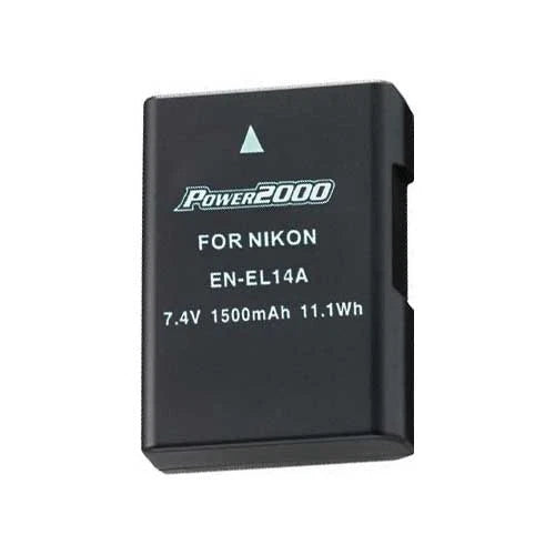 Power2000 EN-EL14 Battery for Nikon D3100, D3200, D3300, D3400 SLR Camera
