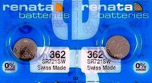 362 RENATA WATCH BATTERIES SR721SW (2 piece) New packaging Authorized Seller