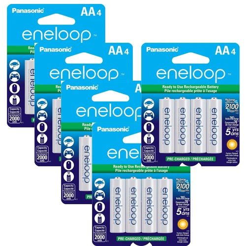 20 Pack Panasonic Eneloop AA Pre-Charged up to 2000mAH Rechargeable Batteries