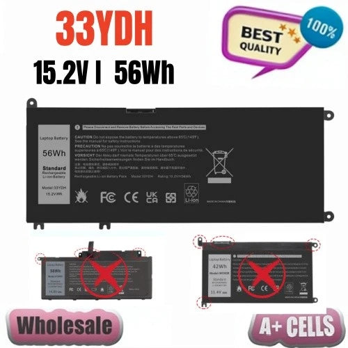 ?LOT 50X 33YDH Battery for Dell Latitude 3380 3480 3490 3580 3590 Inspiron 7577