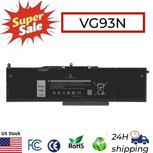 VG93N Battery for Dell Latitude 5580 5590 5591 Precision 15 3520 3530 WFWKK 92Wh
