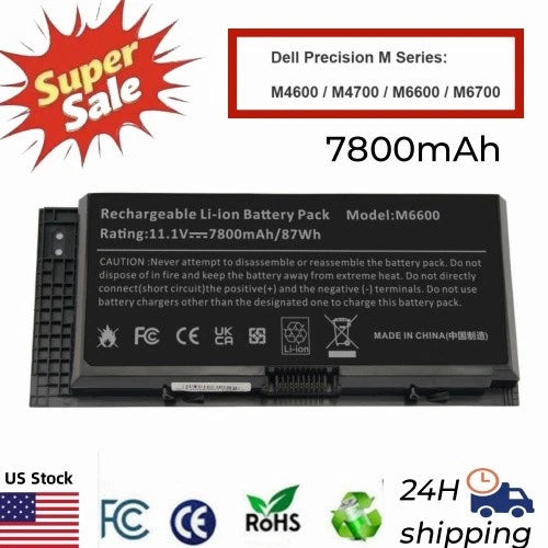 New FV993 M6600 Battery for Dell Precision M4800 M4600 M6800 FJJ4W 11.1V 89WH