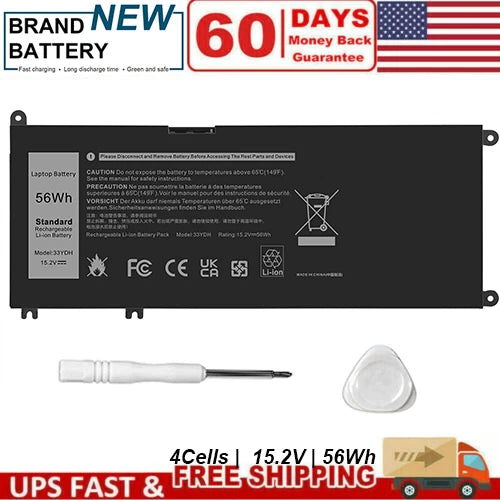 33YDH Battery For Dell Latitude 3380 3480 3490 3580 3590 Inspiron 7577 7586 New