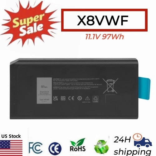 97Wh X8VWF Laptop Battery For Dell Latitude 14 Rugged 5404 5414 E5404 7404 7414