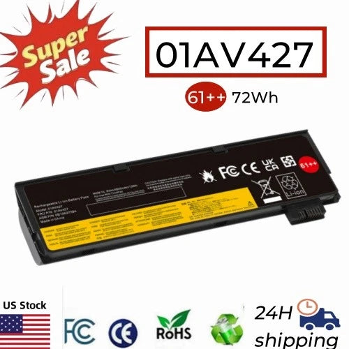 ?61++ Battery For Lenovo ThinkPad P51S T470 T480 T570 01AV427 01AV428 72Wh