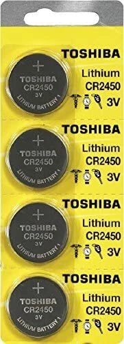 4 x Brand New Toshiba CR2450 CR 2450 3 Volt Lithium Coin Battery Fresh Stock