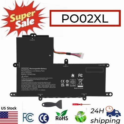 ?Battery For HP Stream 11-y012nr 11-ah117wm P002XL PO02XL 824560-005 7.6V-37Wh