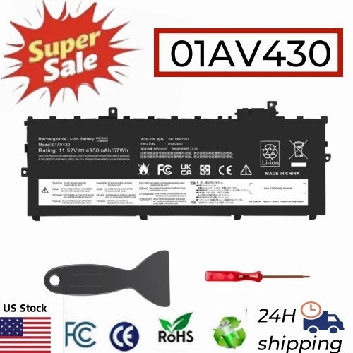 ?Battery 57Wh For Lenovo ThinkPad X1 Carbon 5th Gen 2017 / 6th Gen 2018 01AV430