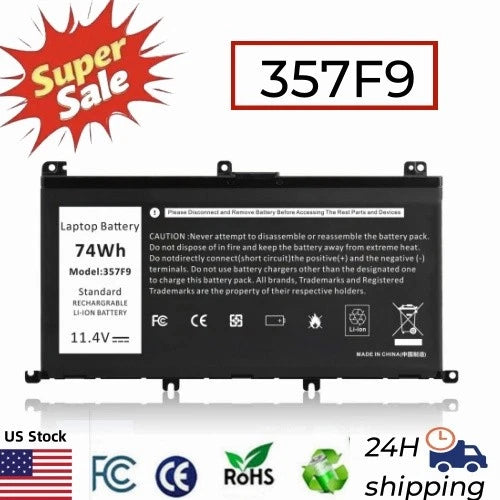 357F9 Battery For Dell Inspiron 15 7000 Gaming P65F P65F001 P57F 71JF4 74Wh US