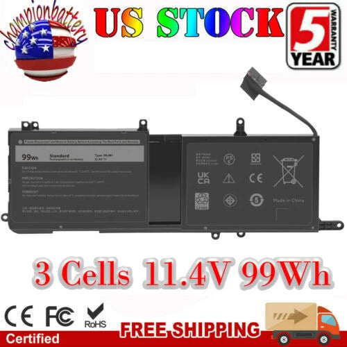 9NJM1 Battery for Dell Alienware 15 R3 17 R4 Series Notebook MG2YH 44T2R 99Wh