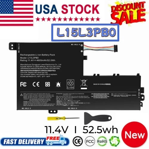 L15L3PB0 BATTERY L15M3PB0 FOR LENOVO Flex 5 1570 IdeaPad 320S-15ABR 520S-14IKB