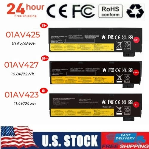 61++ Battery For Lenovo 01AV427 ThinkPad T470 T480 T570 T580 P51s P52s 61/61+