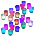 24pc Battery Operated Flickering Multicolor LED Tealights Votive Tea Lights F...