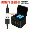 Upgrade 3-Channel Battery Charger W/2* Batteries For GoPro Hero 9/10/11/12 Black