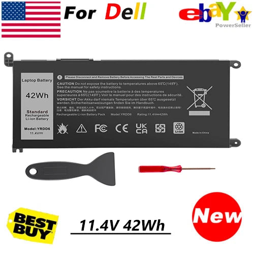LOT YRDD6 Battery for Dell Inspiron 3493 3583 3593 5584 Latitude 3310 1VX1H