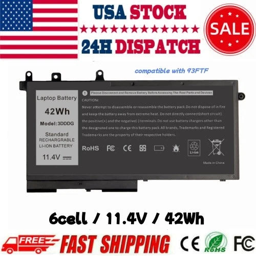 ?3DDDG Battery for Dell Latitude E5280 E5480 E5580 E5290 E5490 E5590 Series US