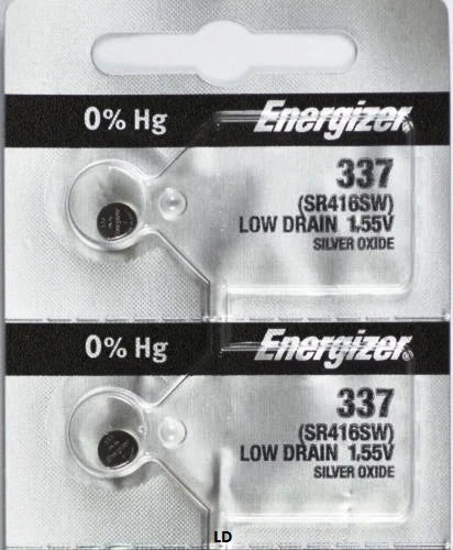 ENERGIZER 337 SR416SW (2 piece) WATCH BATTERIES SR416 Sealed Authorized Seller