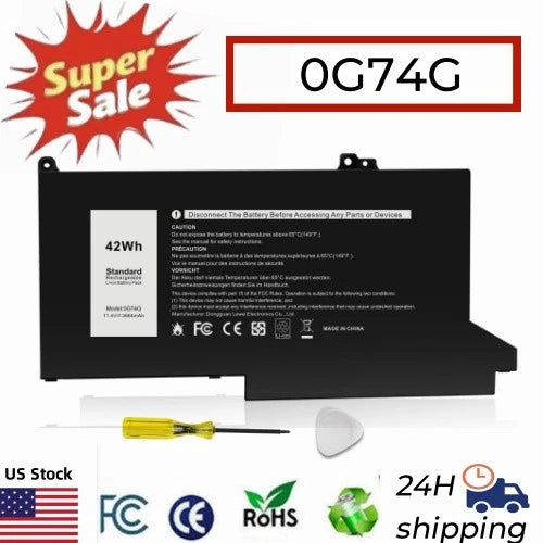 OG74G Battery for Dell Latitude 5300 5310 2-in-1 5300 7300 7400 Series 42wh