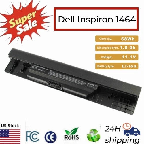 58Wh Battery For Dell Inspiron 1464 1564 1764 312-1021 FH4HR NKDWV JKVC5