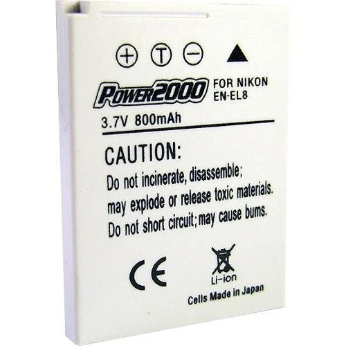 Power2000 EN-EL8 Rechargeable Battery for Nikon Coolpix S50c, S51